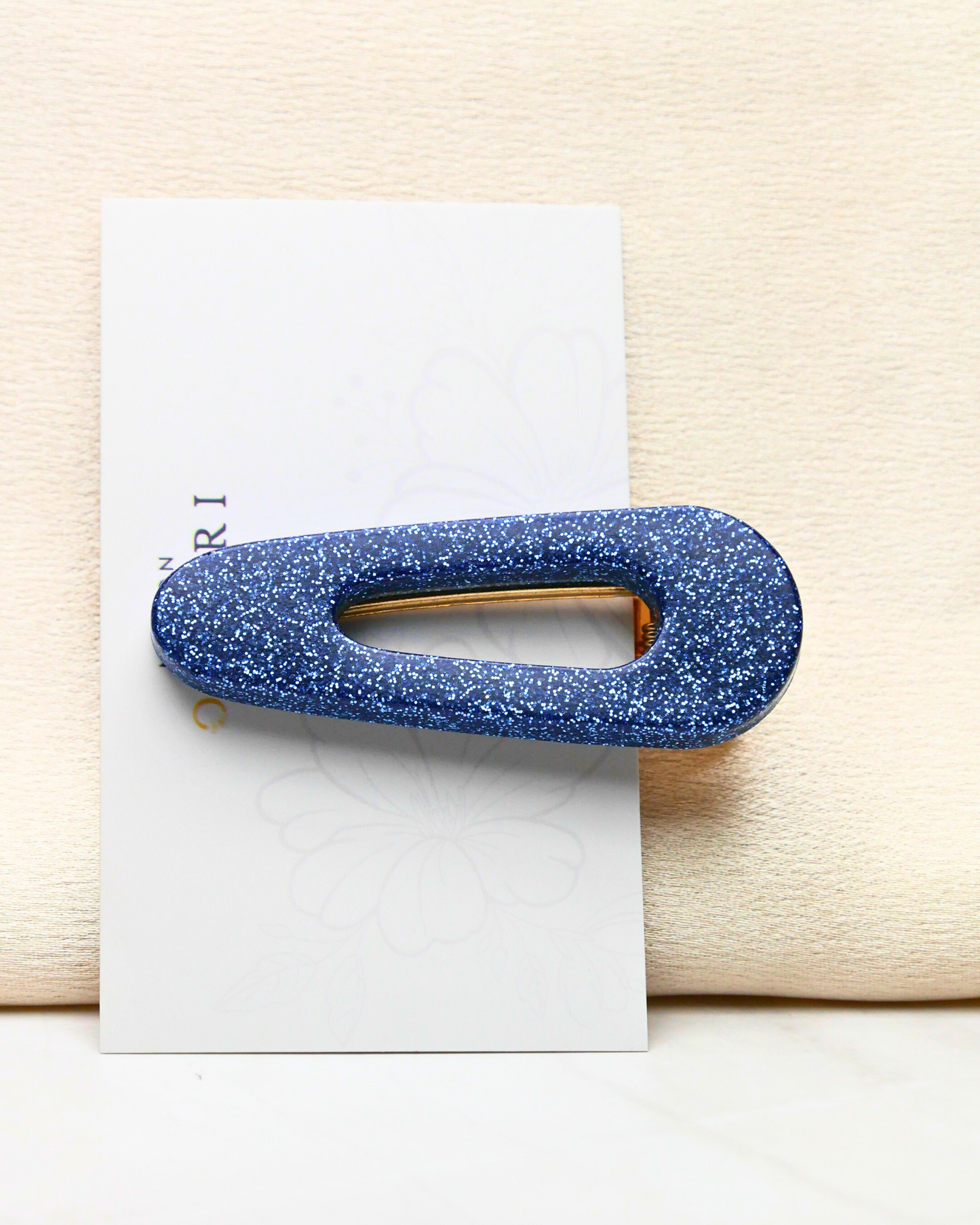 Barrette paillettes - Bleu foncé