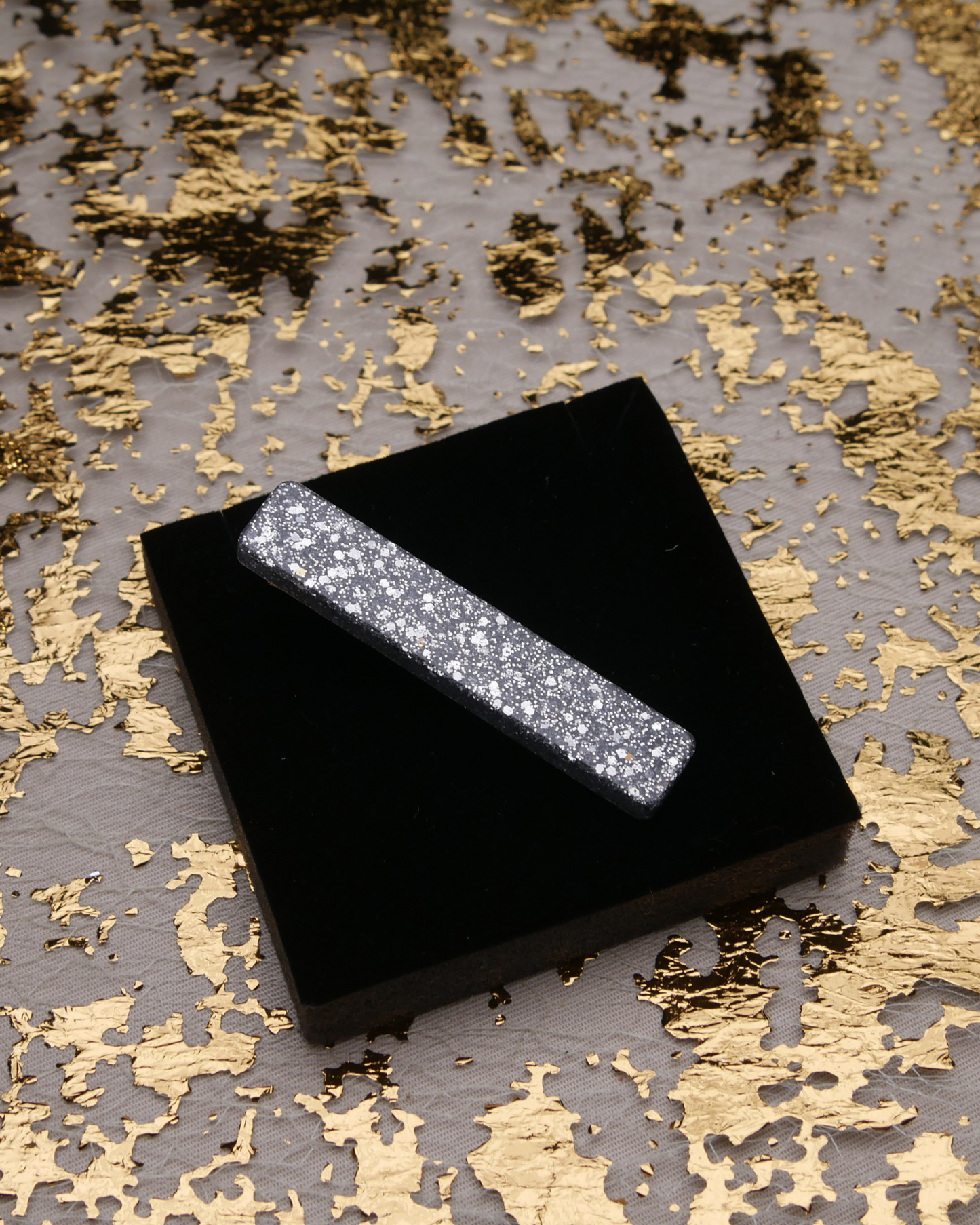 Barrette paillettes argentées