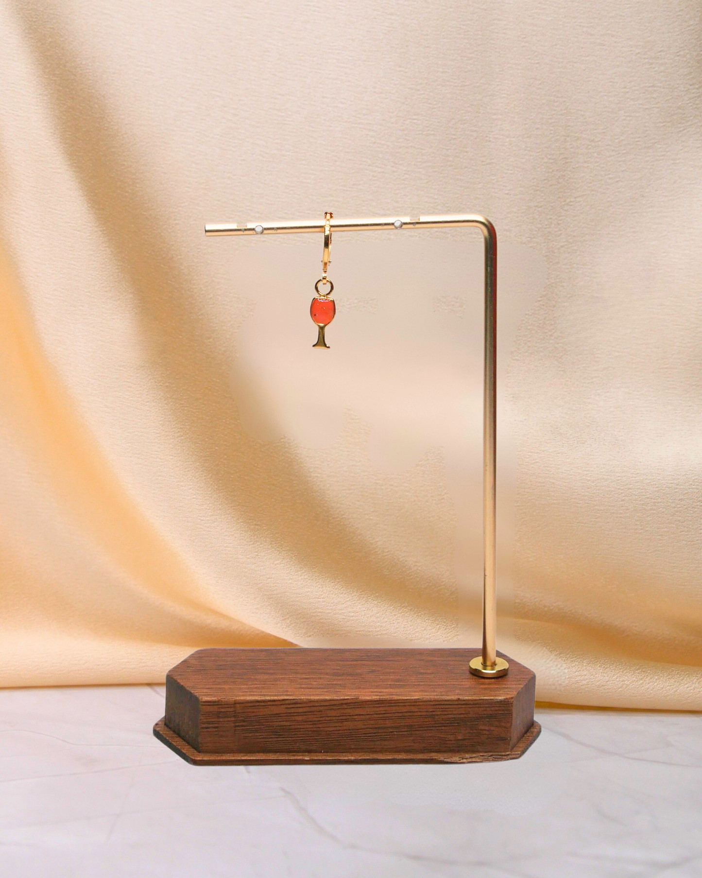 Boucle d'oreille unitaire verre - Orange