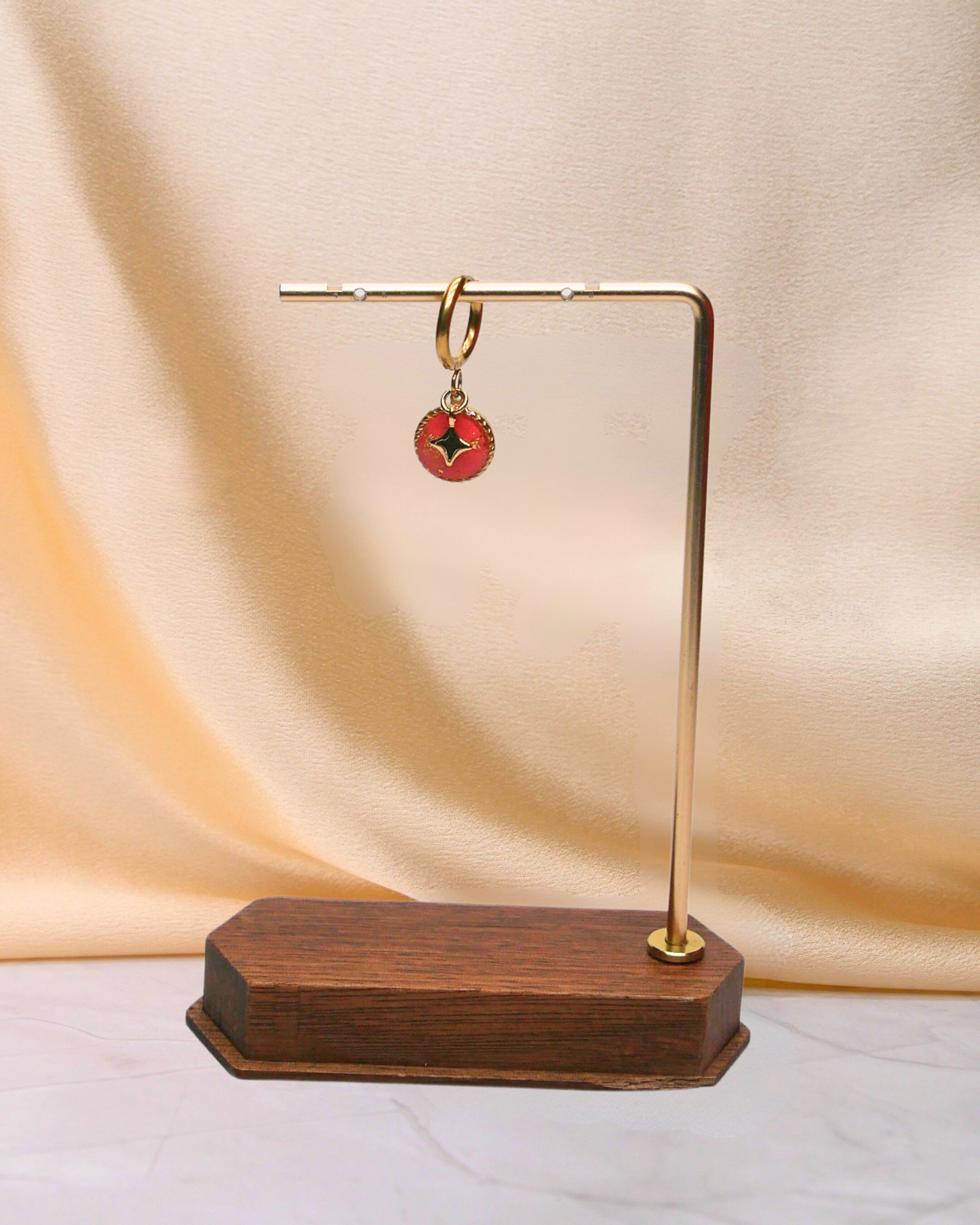 Boucle d'oreille unitaire rond - Rose