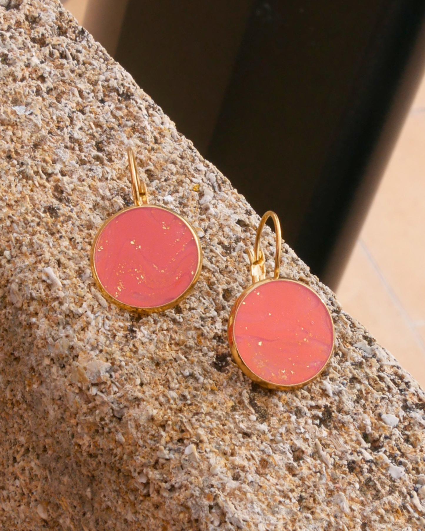Boucles d'oreilles dormeuses - Orange