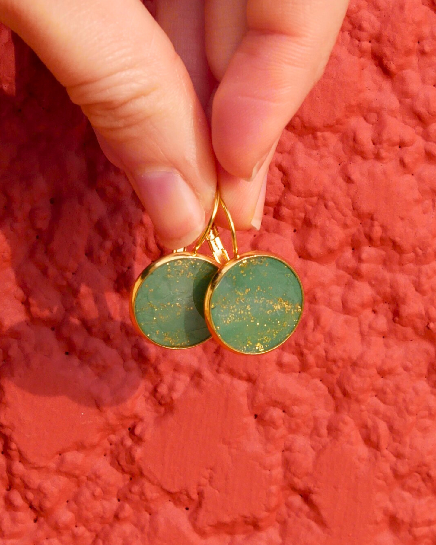 Boucles d'oreilles dormeuses - Vert