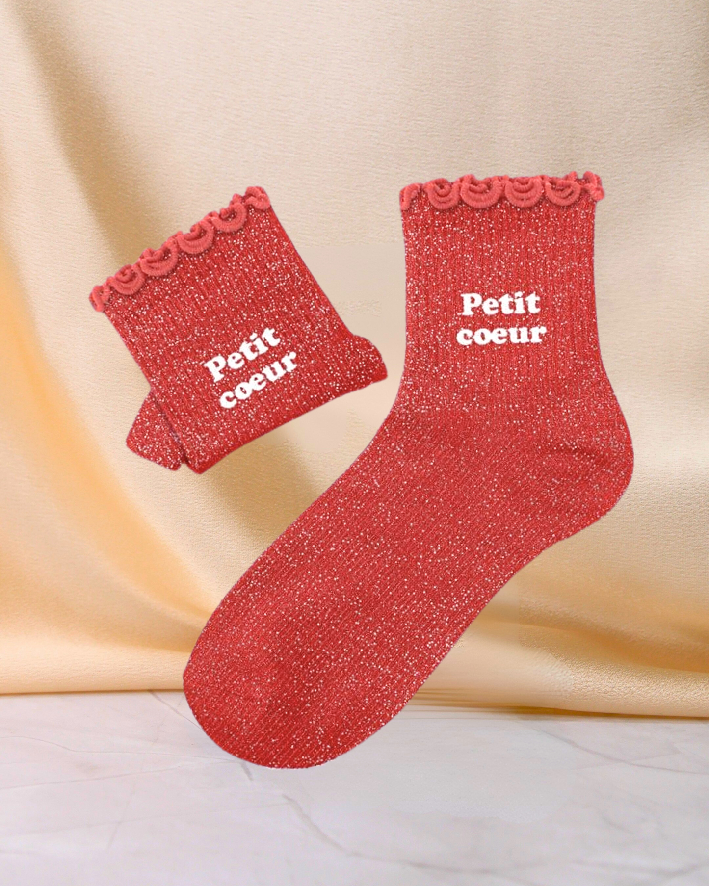 Chaussettes paillettes Enfant - Petit Coeur 3-6ans