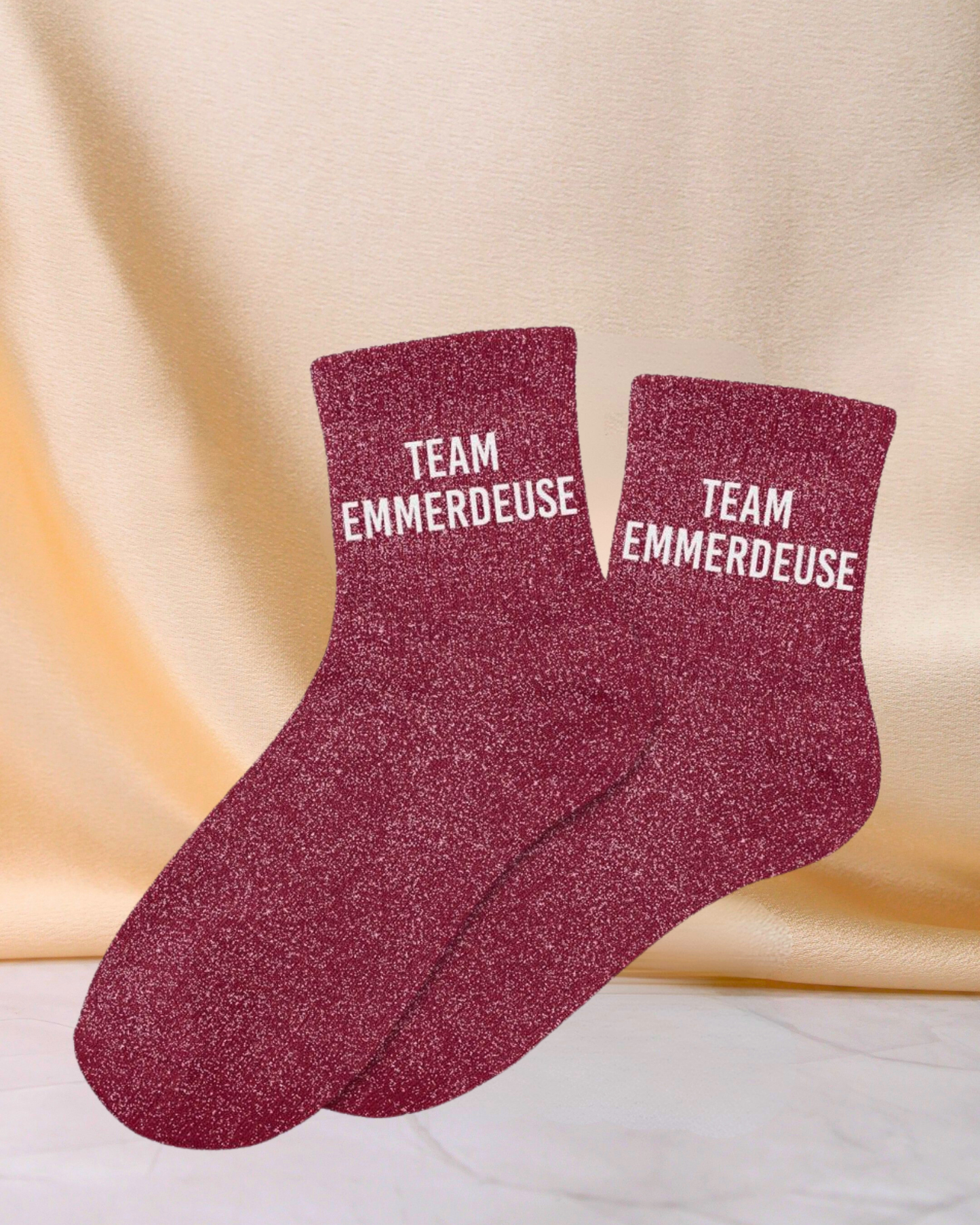 Chaussettes paillettes - Team Emmerdeuse 36-42