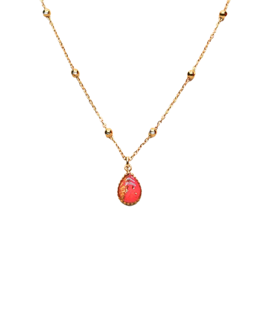 Collier goutte - Rose