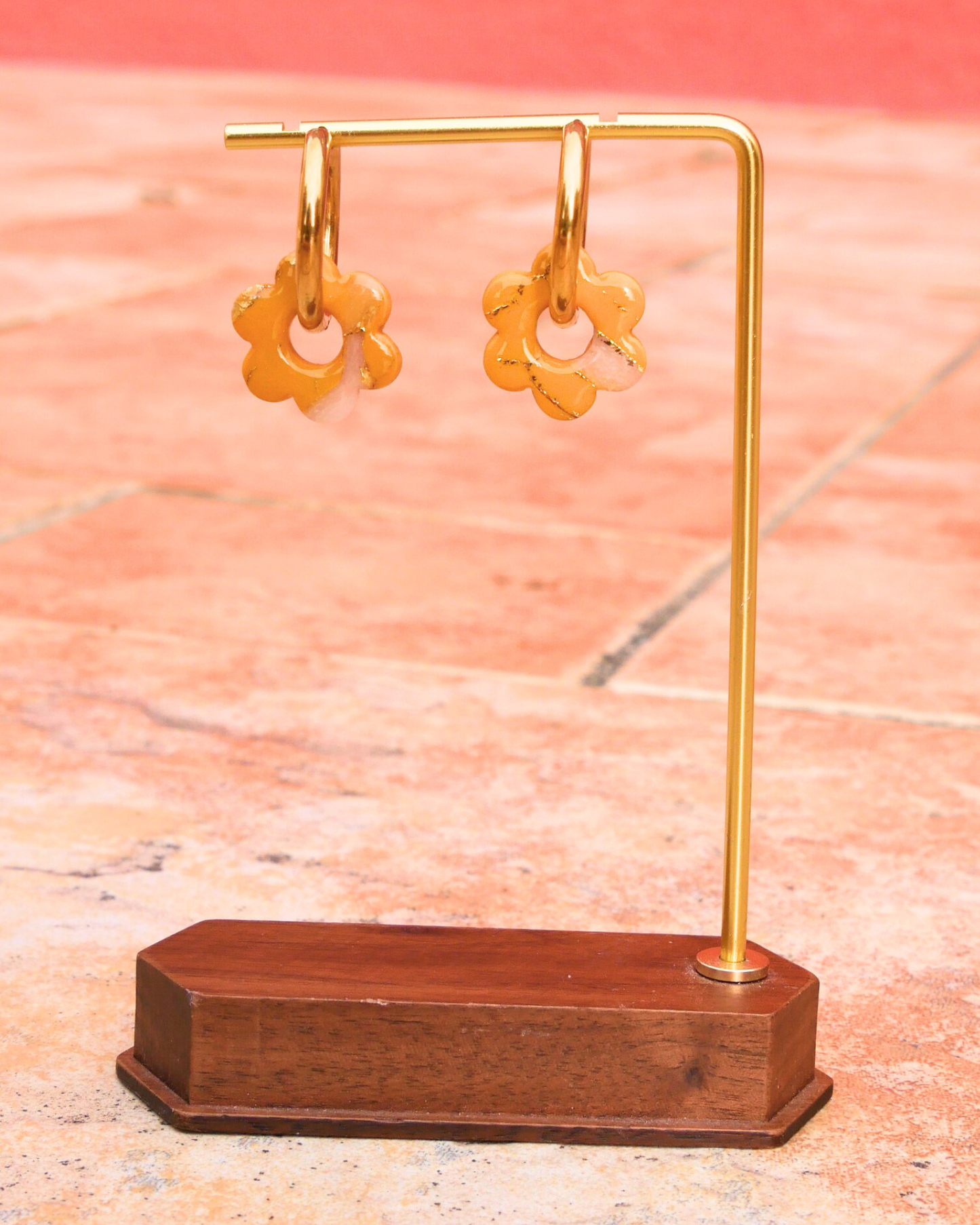 Créoles fleurs - Jaune