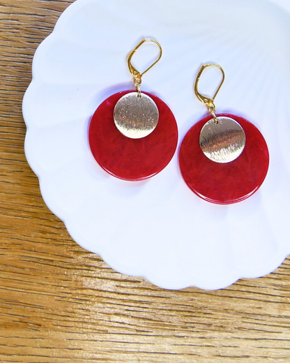 Boucles d'oreilles Maryline Rouge