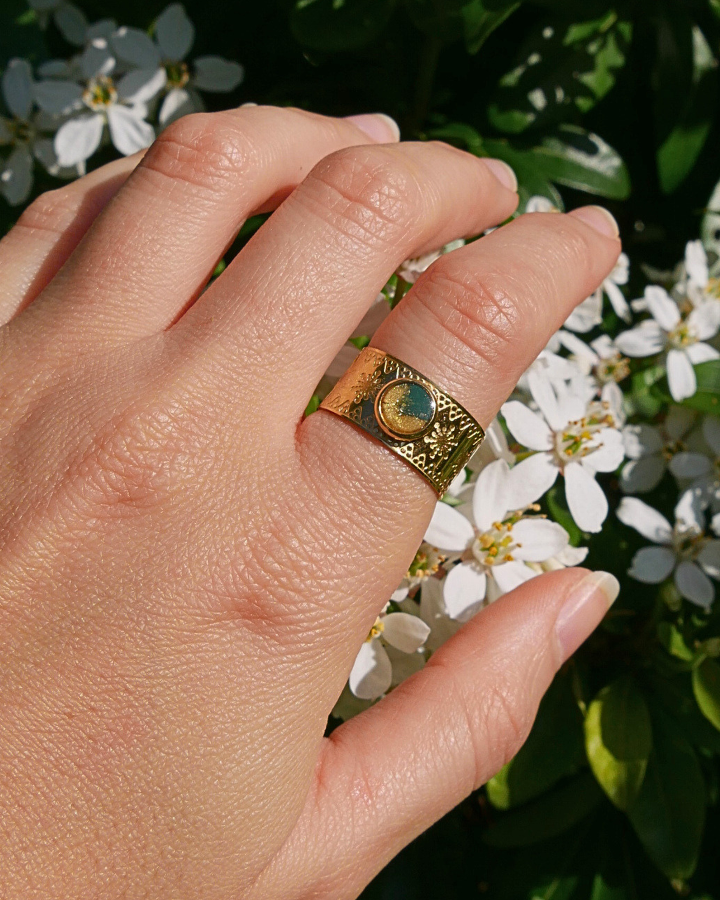 Bague Anne - Vert & doré