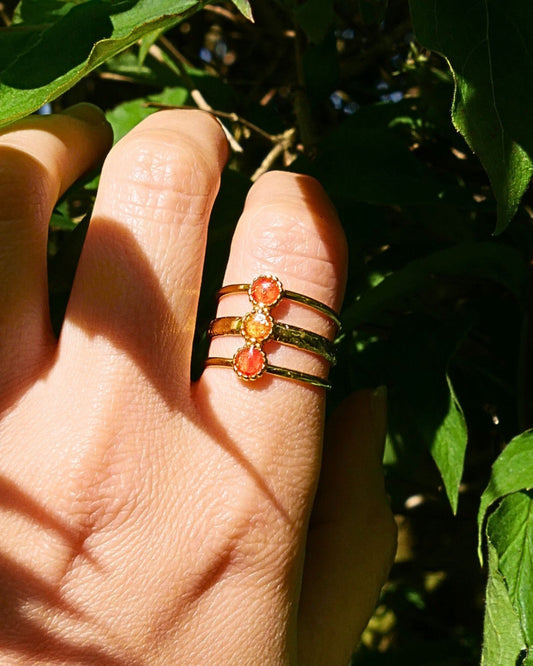 Bague Lilia - Rouge orangé & jaune