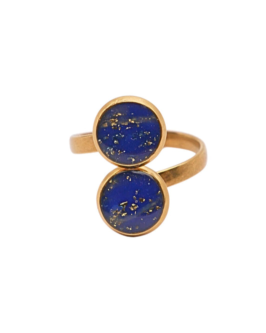 Bague doré Nathalie - Bleu électrique