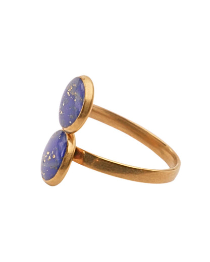 Bague doré Nathalie - Bleu électrique