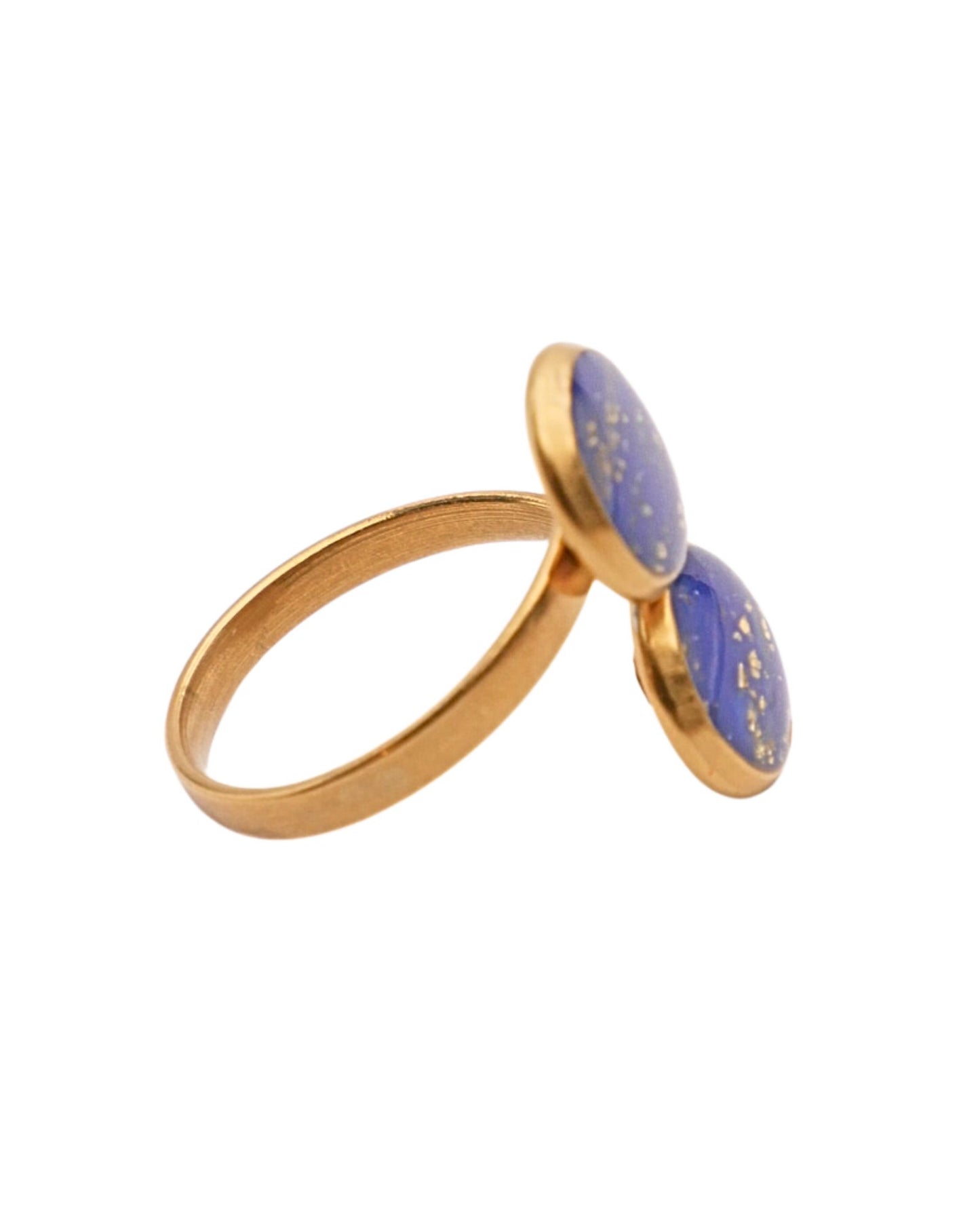 Bague doré Nathalie - Bleu électrique