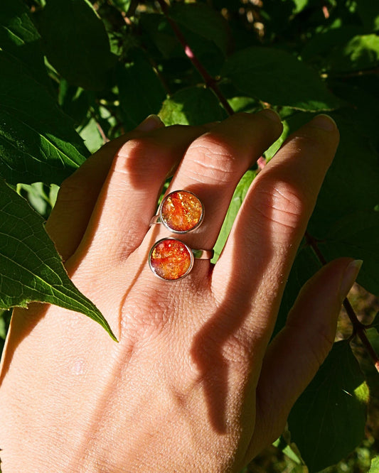 Bague Nathalie - Rouge orangé & jaune
