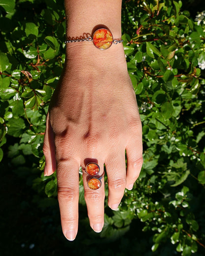 Bracelet Betsy - Rouge orangé & jaune