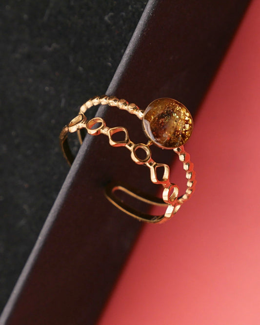 Bague Viloine - Marron & doré