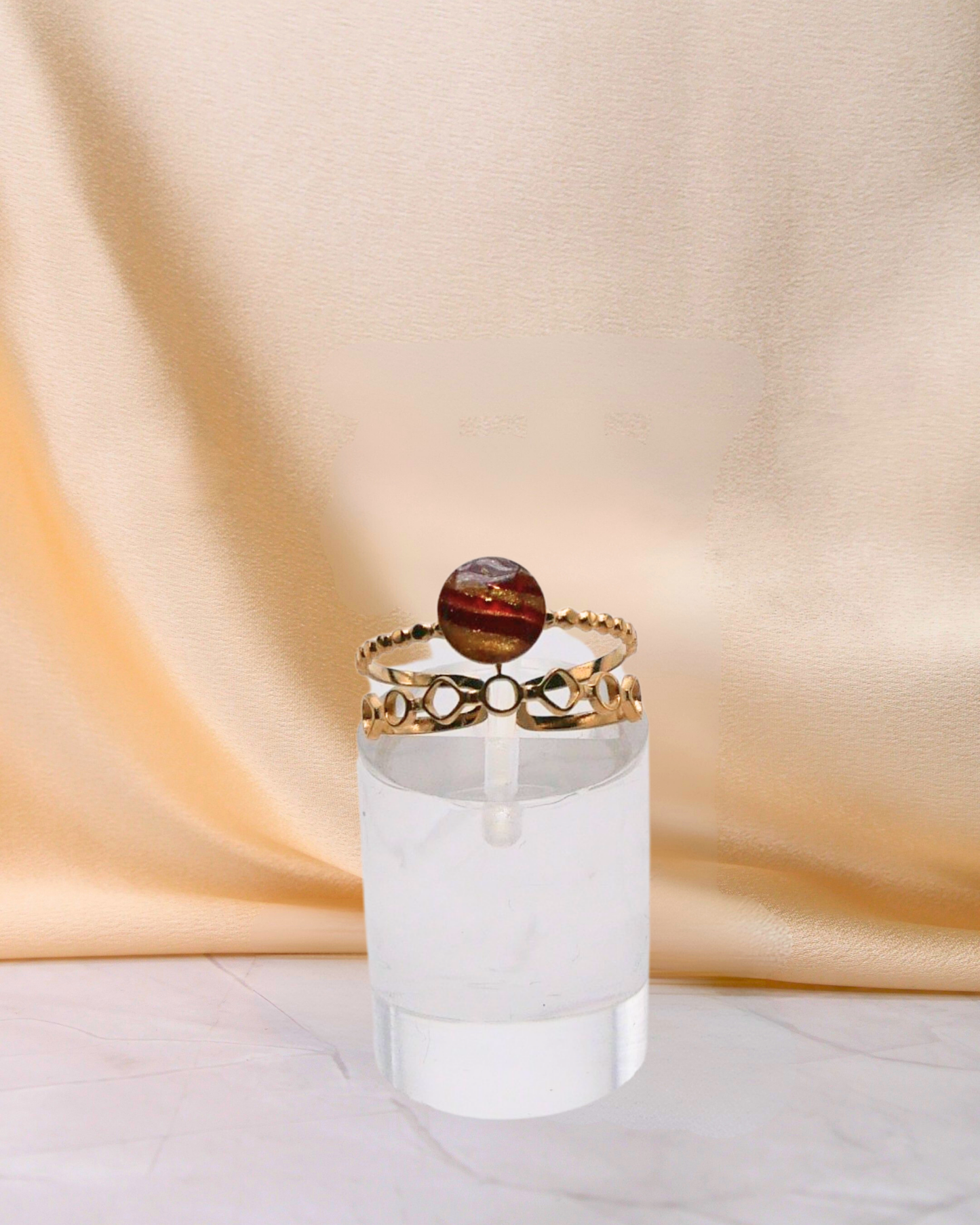 Bague Violine - Bordeaux & doré