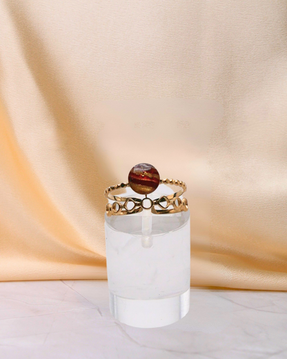 Bague Violine - Bordeaux & doré