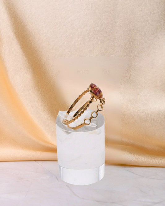 Bague Violine - Bordeaux & doré