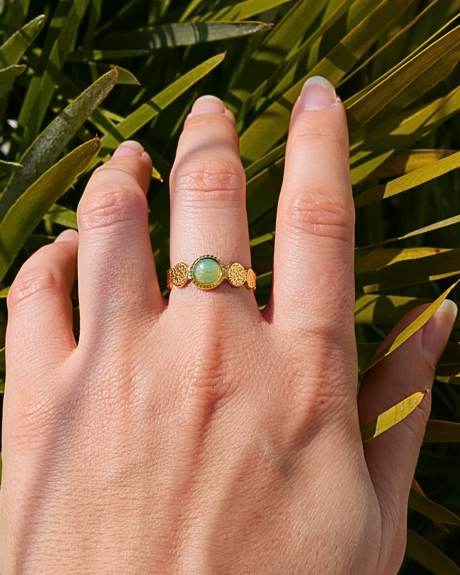 Bague fait main en argile polymère et acier inoxydable Maison Oneiri 