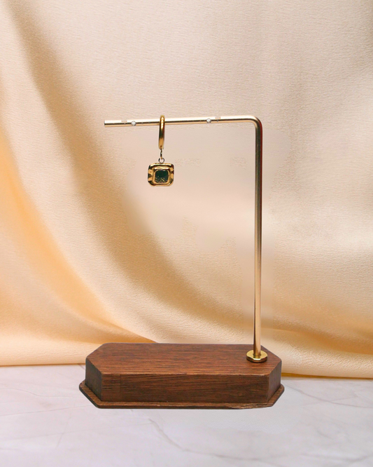 Boucle d'oreille unitaire carré - Vert foncé