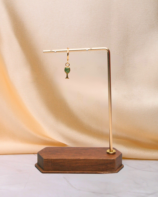 Boucle d'oreille unitaire verre - Vert