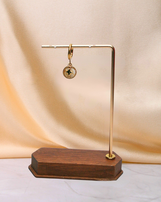 Boucle d'oreille unitaire rond - Blanc