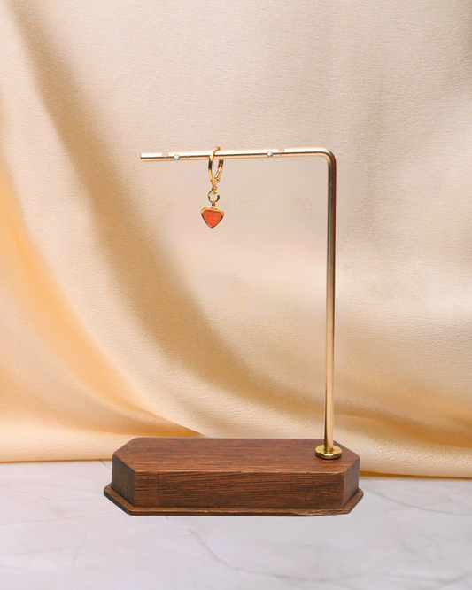 Boucle d'oreille unitaire petit coeur - Orange