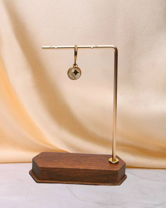 Boucle d'oreille unitaire rond - Blanc