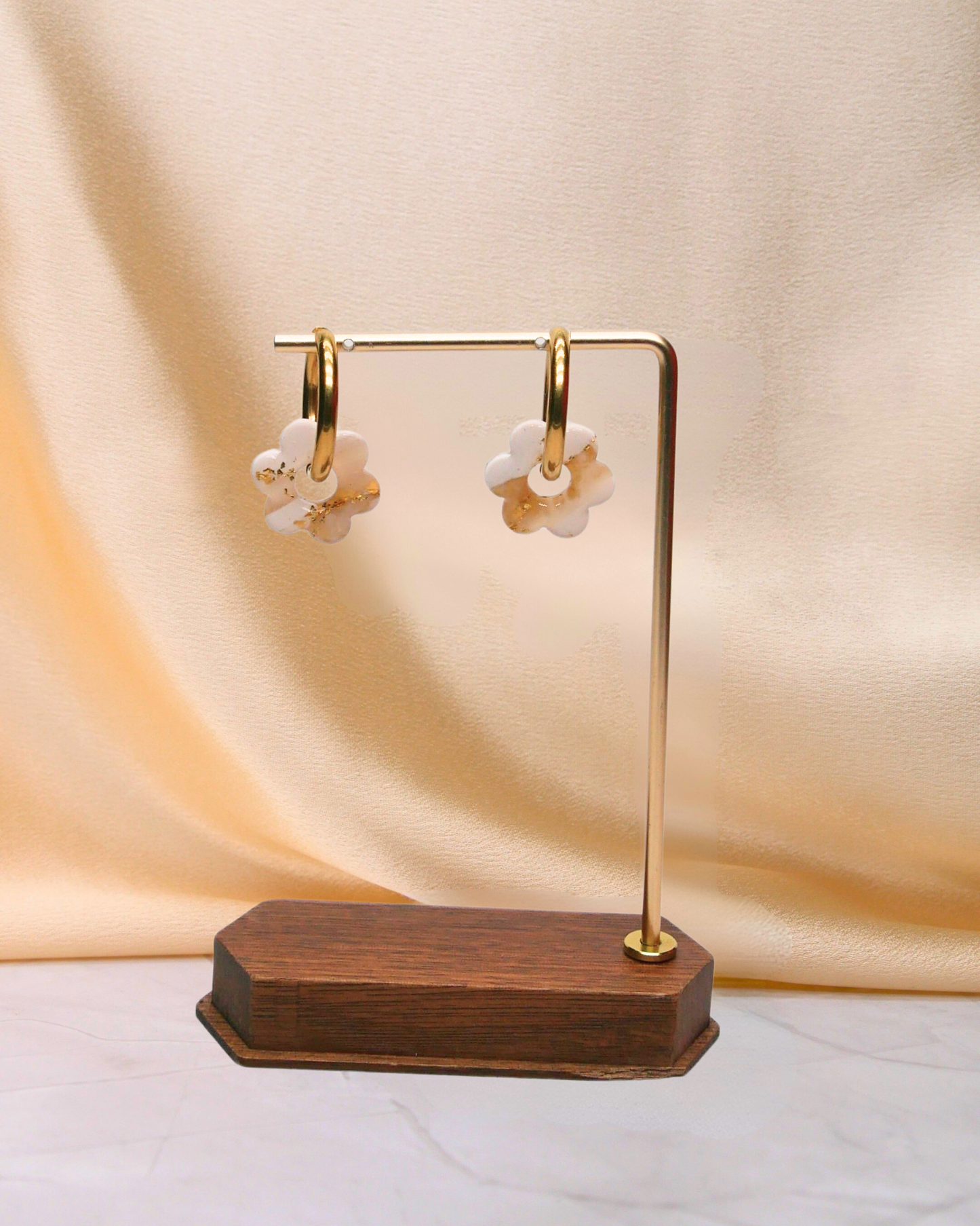 Créoles fleurs - Blanc