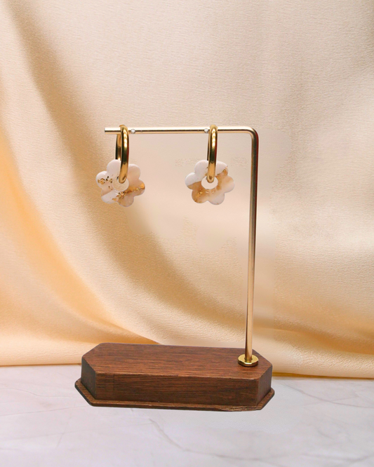 Créoles fleurs - Blanc