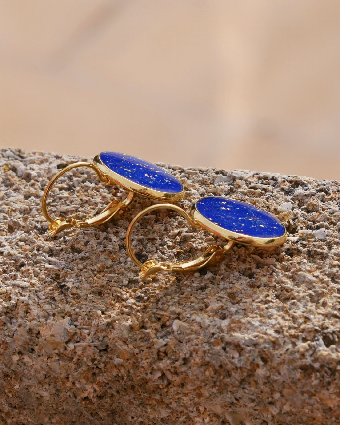 Boucles d'oreilles dormeuses - Bleu électrique