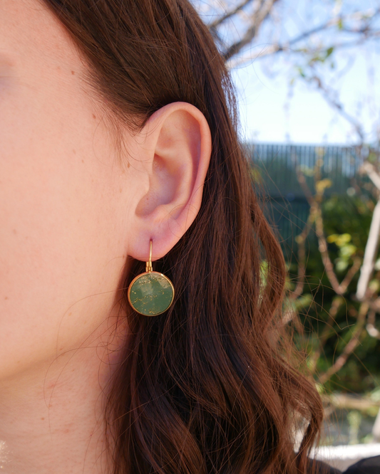 Boucles d'oreilles dormeuses - Vert