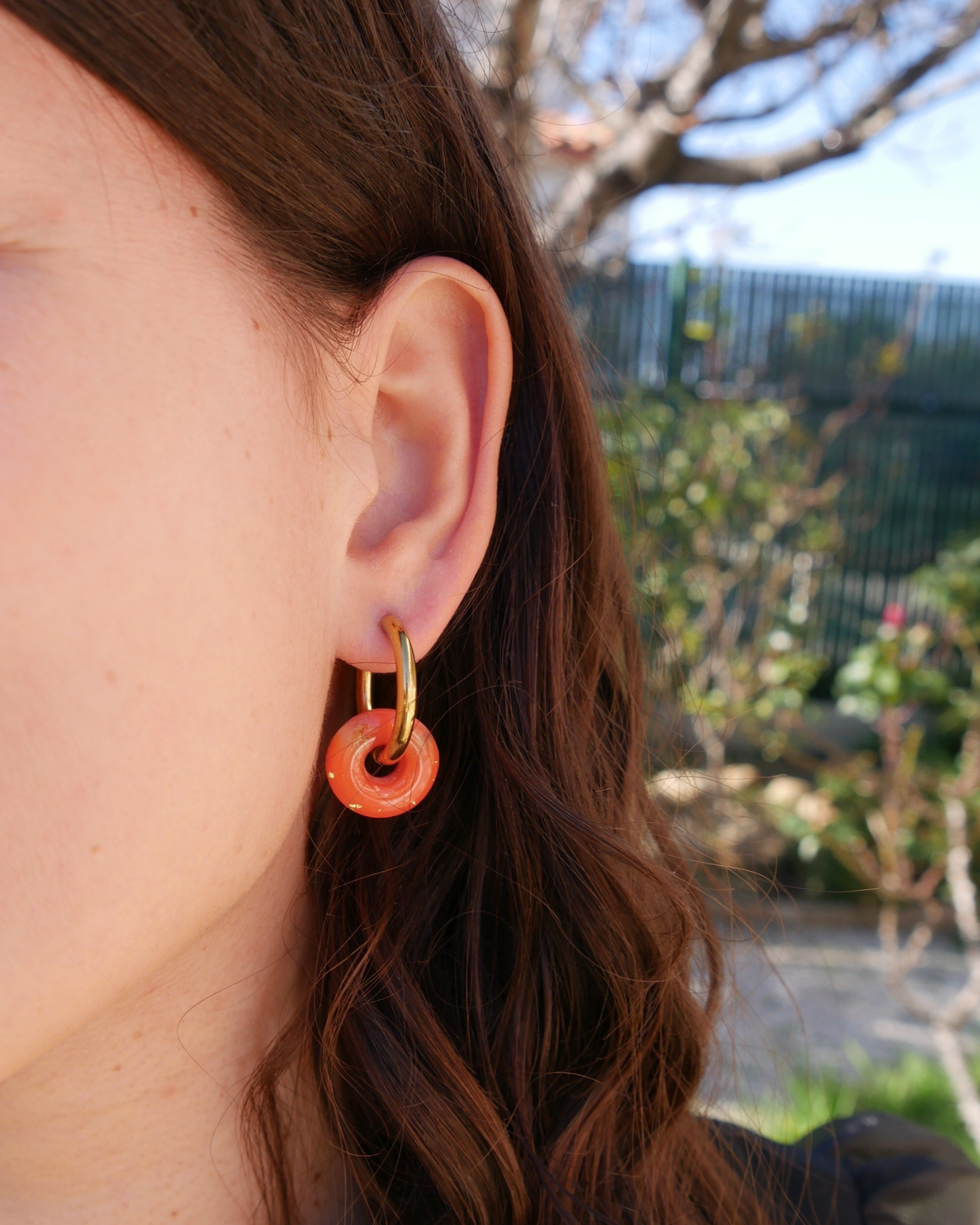 Créoles anneaux - Orange