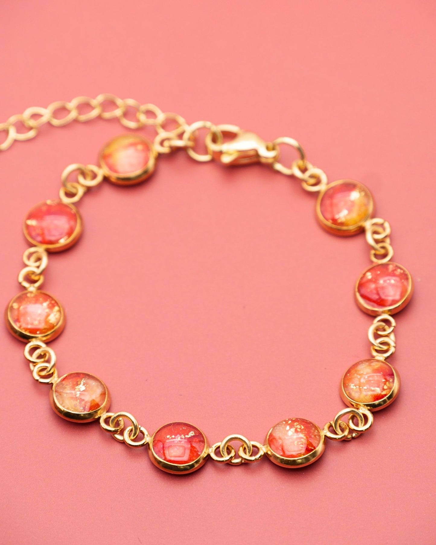 Bracelet Mélia - Rouge orangé & jaune