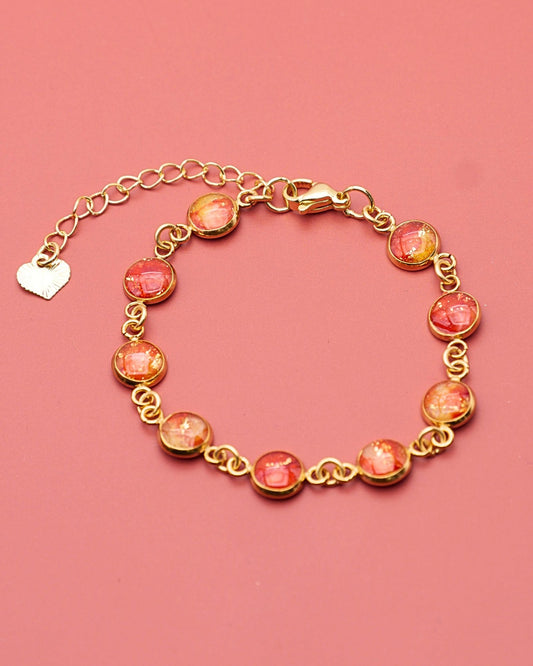 Bracelet Mélia - Rouge orangé & jaune