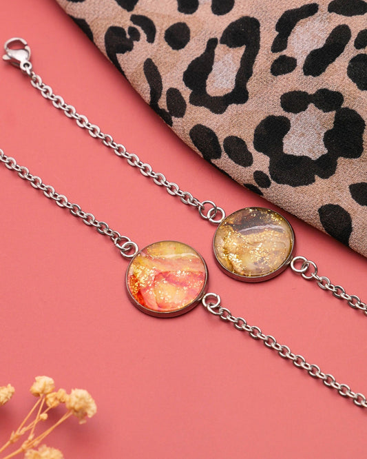 Bracelet Betsy - Rouge orangé & jaune