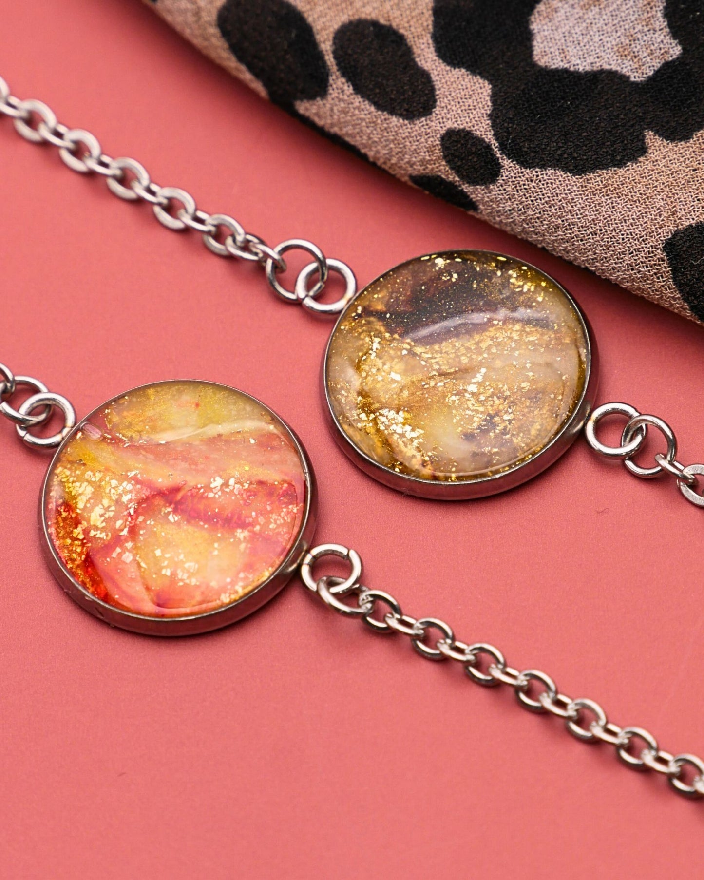 Bracelet Betsy - Rouge orangé & jaune