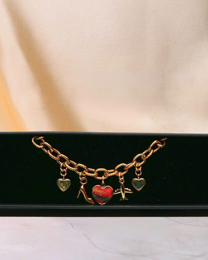 Bracelet à breloques - Rouge & vert