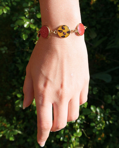Bracelet Viviana - Léopard & rouge