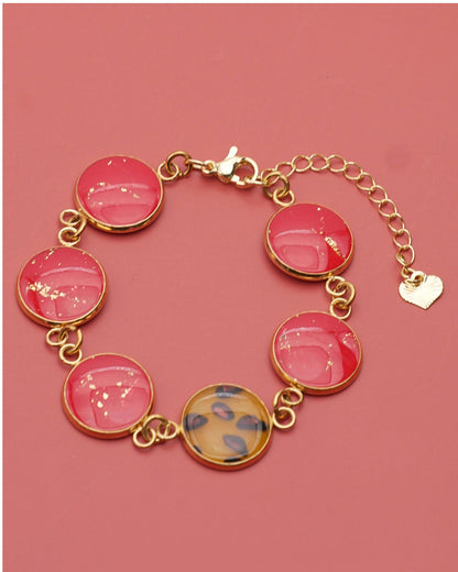 Bracelet Viviana - Léopard & rouge