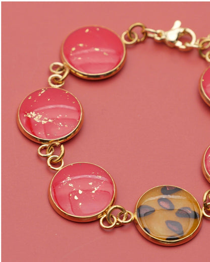 Bracelet Viviana - Léopard & rouge