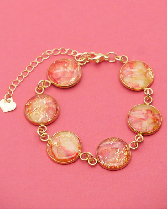 Bracelet Viviana - Rouge orangé & jaune