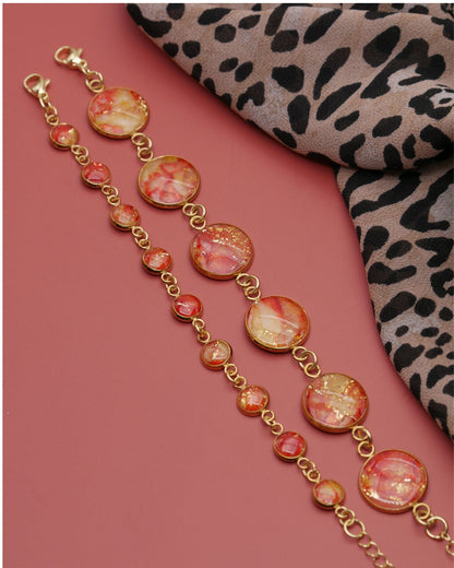 Bracelet Viviana - Rouge orangé & jaune