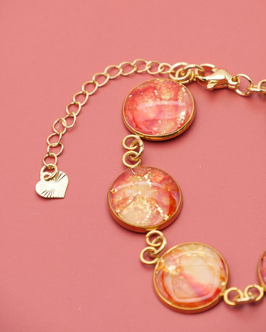 Bracelet Viviana - Rouge orangé & jaune