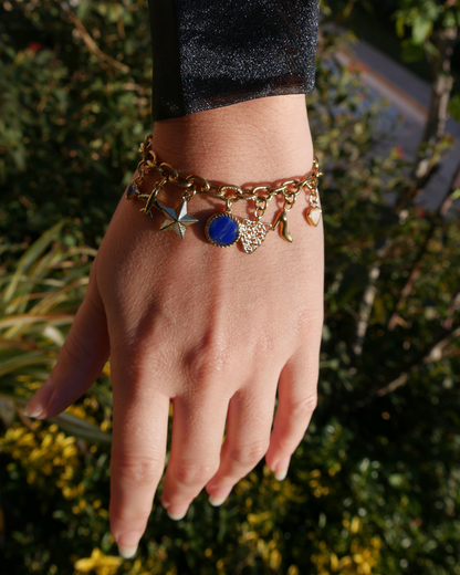 Bracelet à breloques -  Bleu électrique