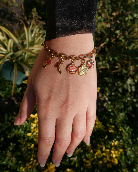 Bracelet à breloques -  Bordeaux