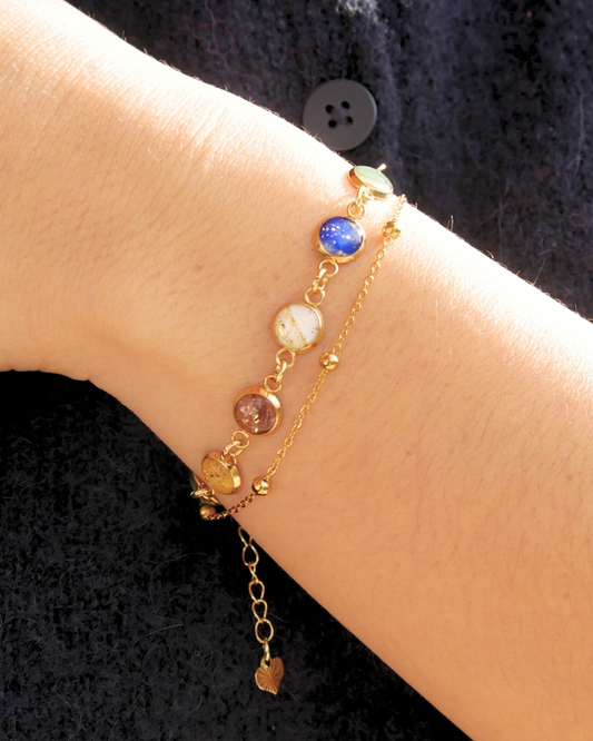 Bracelet double rang - 6 couleurs