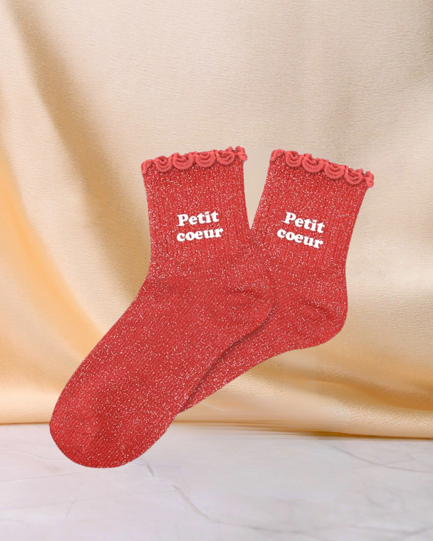 Chaussettes paillettes Enfant - Petit Coeur 3-6ans