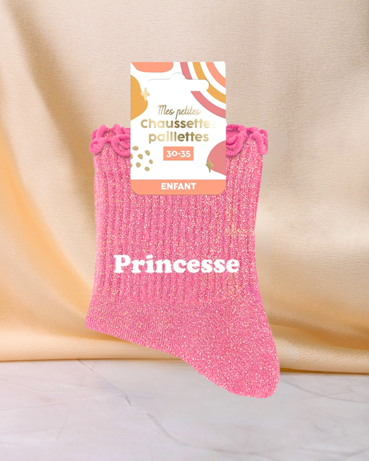 Chaussettes paillettes Enfant - Princesse 6-10ans