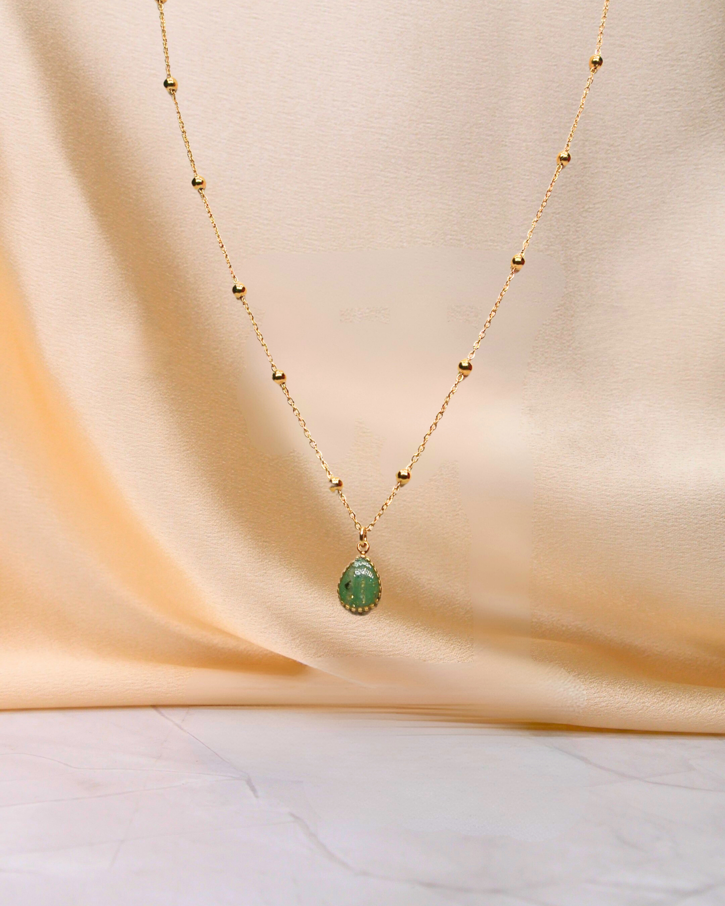 Collier goutte - Vert
